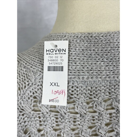 Haven Well Within Women's Open Front Cardigan Sweater Gray Size XXL NWT - Picture 6 of 9
